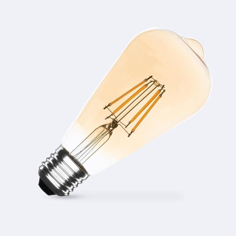 Product of 6W E27 ST64 Dimmable Gold Filament LED Bulb 600 lm