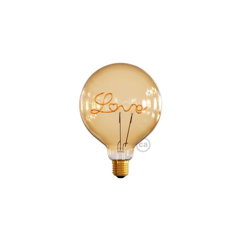 Product van LED Lamp Filament Dimbaar E27 5W 250 lm G125 Creative-Cables Love CBL700232
