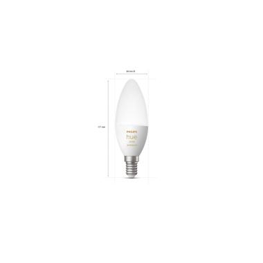 Prodotto da Pack 2 Lampadine LED Smart E14 5.2W 470 lm B39 Hue White PHILIPS