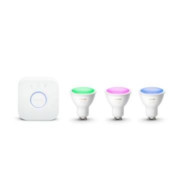 Product van Starters Kit Slimme LED Lamp GU10 3x4.3W 350 lm PHILIPS Hue White Color