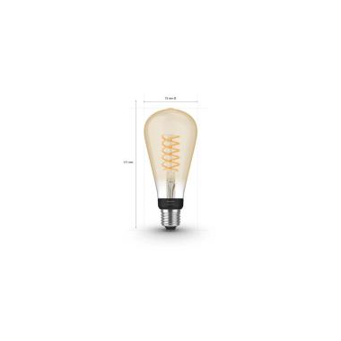 Product van LED Lamp Filament  E27 7W 550 lm ST72 PHILIPS Hue White Edison