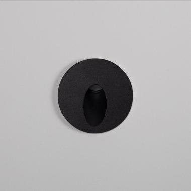 Product of 3W Boiler Recessed Round Outdoor LED Wall Light in Black 