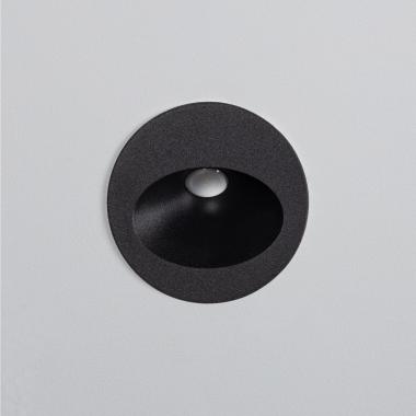 Product of 3W Coney Recessed Round Outdoor LED Wall Light in Black 