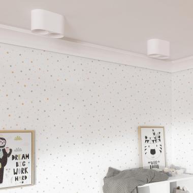 Prodotto da Applique da Soffitto con Lampadina GU10 Doppia Bianco Space