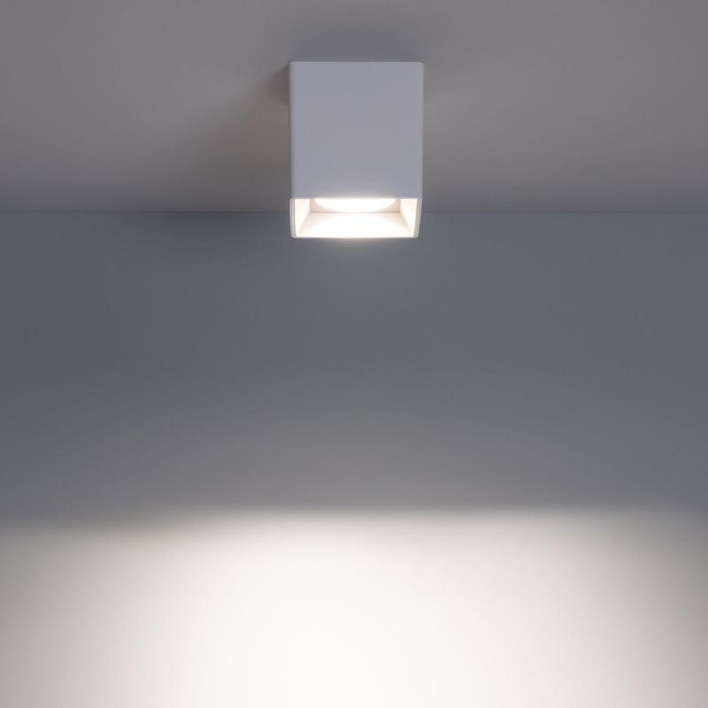 Product of Square Ceiling Lamp in White with GU10 Space Bulb 