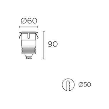 Prodotto da Segnapasso per Esterno LED 1W Incasso a Terra Gea Signaling 55-9620-54-CL LEDS-C4