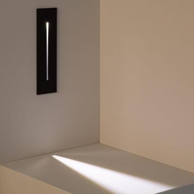 Produit de Balise LED Extérieure 3W Encastrable au Mur Rectangulaire Linéaire Wabi Noire  