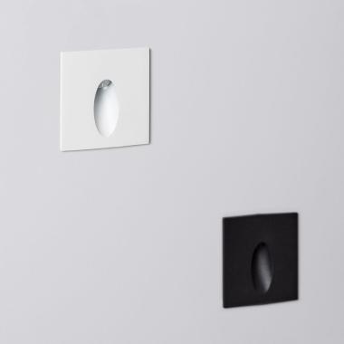 Produit de Balise LED Extérieure 3W Encastrable au Mur Carée Bombée Wabi Noire 