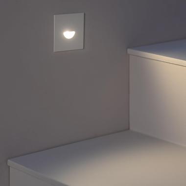 Produit de Balise LED Extérieure 2W Encastrable au Mur Carrée Guell Blanche