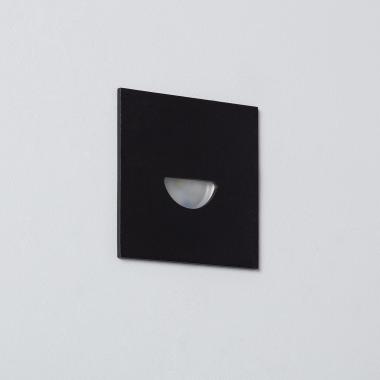 Product of 2W Guell Square Aluminium LED Wall Spotlight in Black IP65