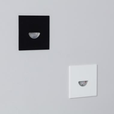 Product of 2W Guell Square Aluminium LED Wall Spotlight in Black IP65