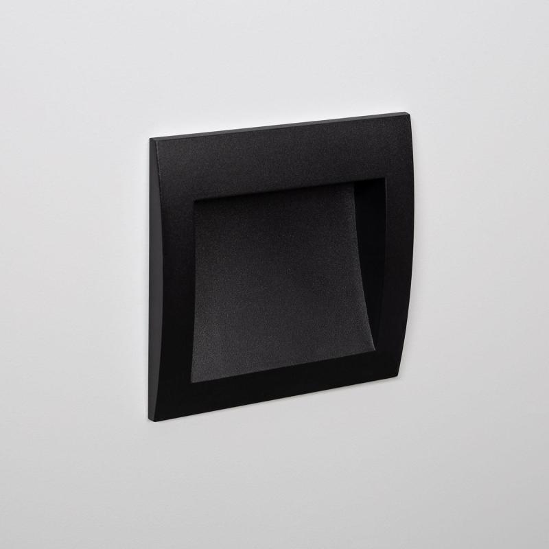 Produit de Balise LED Extérieure 4W Encastrable au Mur Carrée Natt Noire