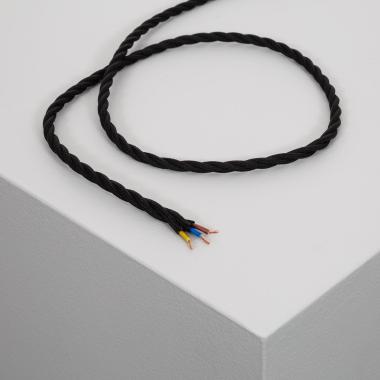 Product of Braided Textile Electrical Cable in Black