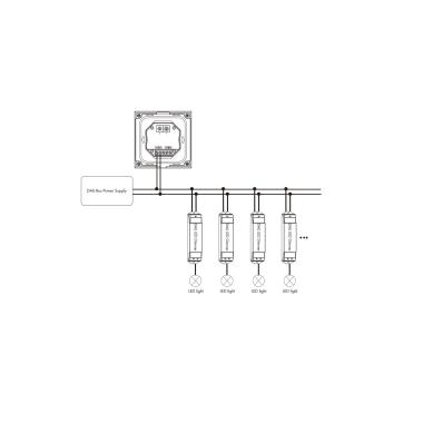 Product van Controller Dimmer DALI Master RGB Touch Wall 4 Zones