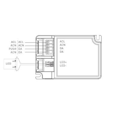 Prodotto da Driver Regolabile DALI/PUSH 200-240V No Flicker Output 6-30V 800-2000mA 60W BK-DEL060 BOKE 