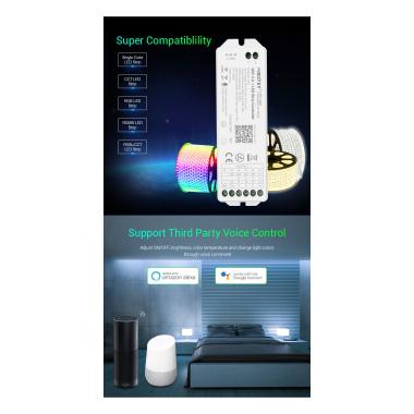 Product of MiBoxer 12/24V DC 5 in 1 Monochrome/CCT/RGB/RGBW/RGBWW WiFi LED Dimmer Controller