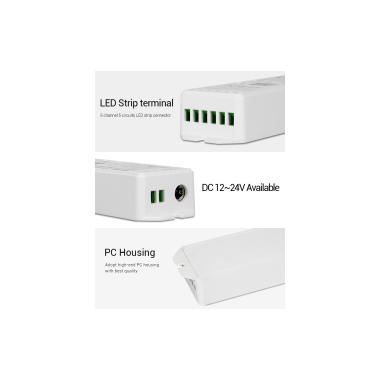 Produkt od Přijímač Stmívač LED WiFi 5v1 pro  Pásky Jednobarevné/CCT/RGB/RGBW/RGBWW 12/24V DC MiBoxer