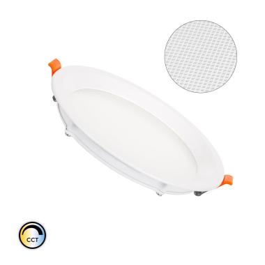 Produit de Dalle LED 16W Ronde CCT Microprismatique LIFUD Coupe Ø 150 mm