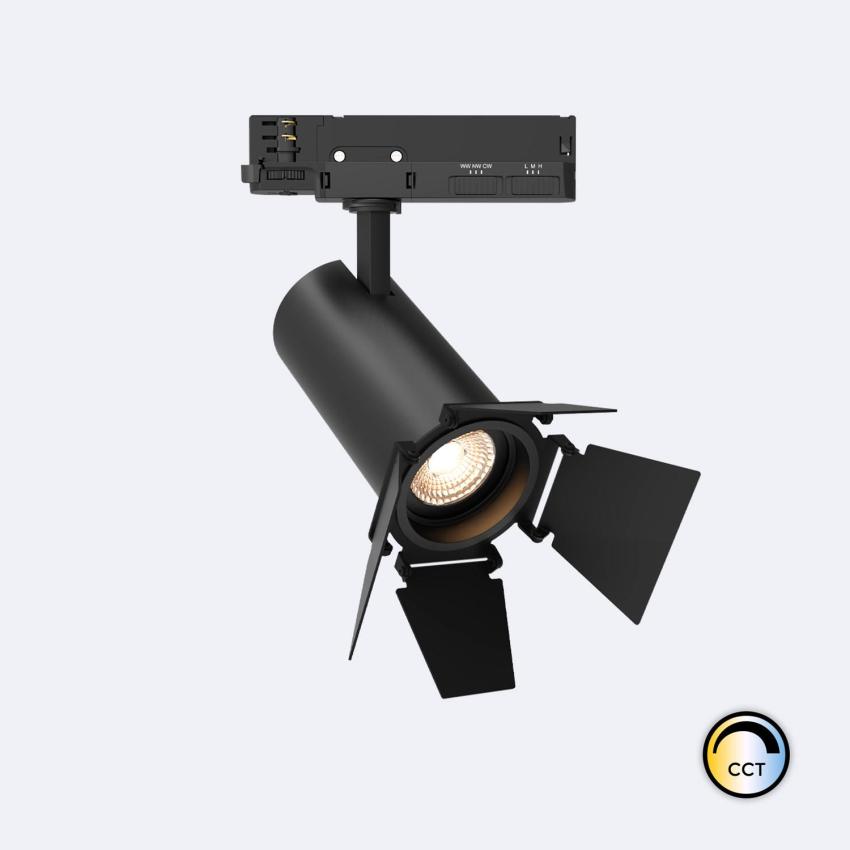Product of 30W Fasano Cinema No Flicker Dimmable CCT LED Spotlight for Three Circuit Track in Black