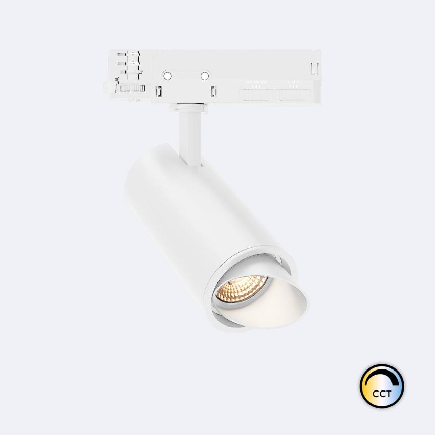 Product of 30W Fasano No Flicker CCT DALI Dimmable Cylinder Bevel LED Spotlight for Three Circuit Track in White