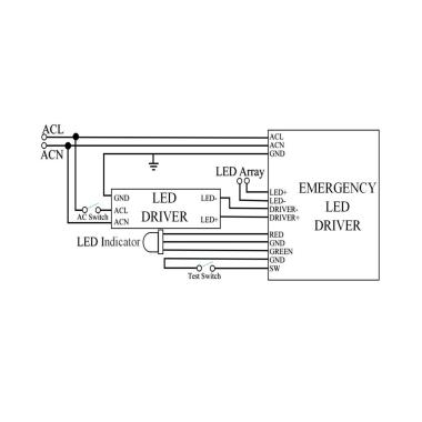 Product of 100-277V LIFUD No Flicker Emergency Driver Output 25-48V 480mA 12W LF-GSP012YG 