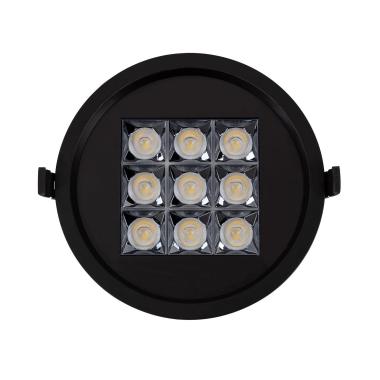 Produit de Downlight LED 30W Rond AERO UGR13 Coupe Ø 200 mm Noir