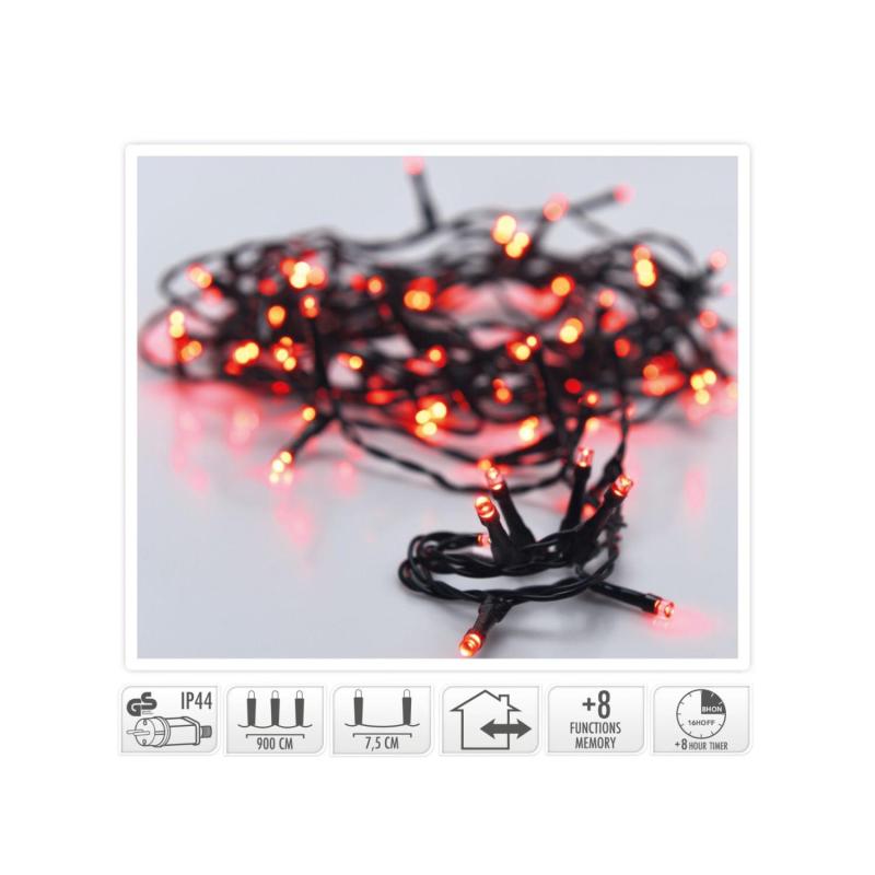 Produkt od 12m Venkovní LED Světelná Girlanda - Řetěz s Červeným Světlem, Černá 