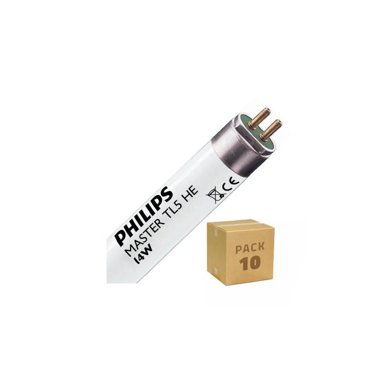 Product van Pack 10 st PHILIPS fluorescentiebuizen Regelbaar  T5 HE  14W 55 cm met tweezijdig Aansluiting