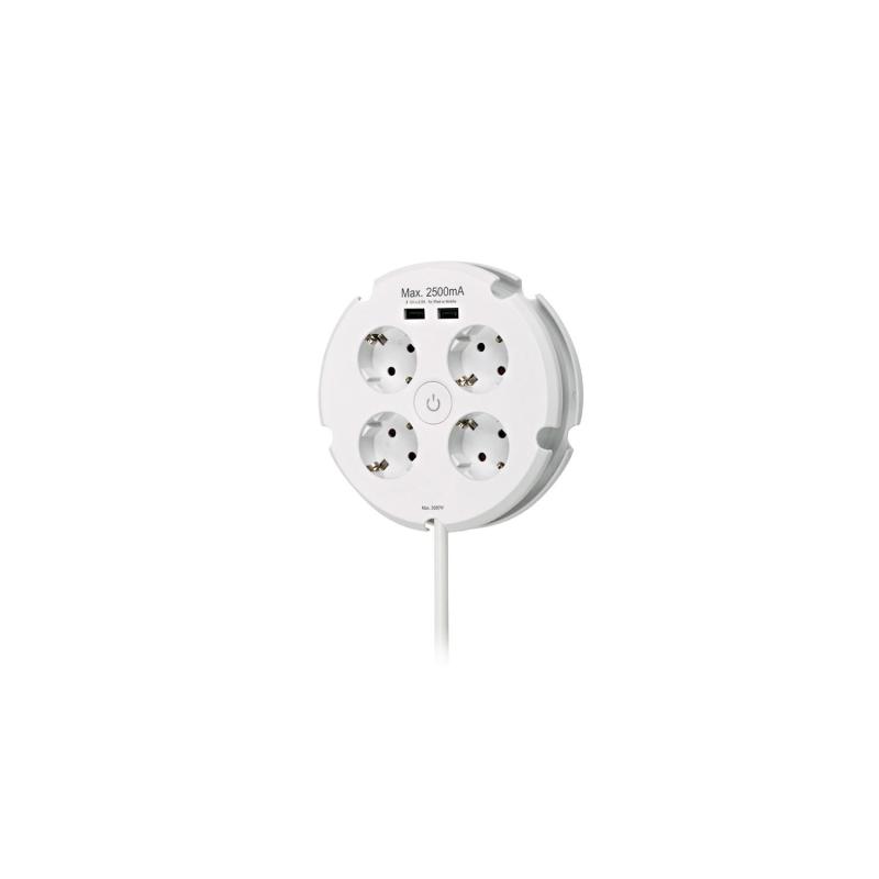 Produkt von Mehrfachadapter 4 Typ "F" Schuko-Anschlüsse + 2 USB-A 1.5m SIMON BM642103