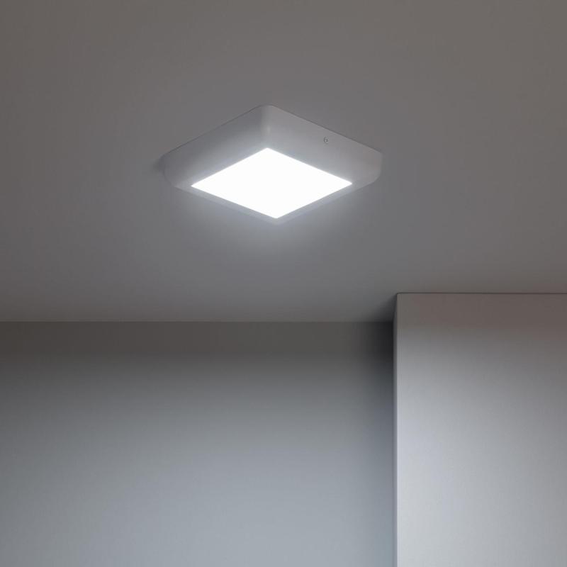 Produit de Plafonnier LED Carré Métal Design White 12W 178x178mm 