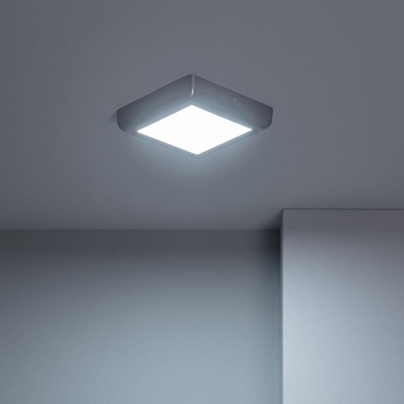 Product van Plafondlamp 12W LED Vierkant Metaal Silver Design   180x180 mm