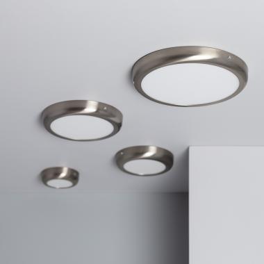 Produit de Plafonnier LED Rond Métal Design Silver 18W Ø225mm 