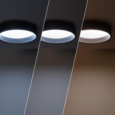 Prodotto da Plafoniera LED 15W Circolare Metallo CCT Selezionabile Nero Design