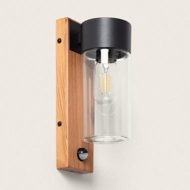 Isoba Glass & Stainless Steel Outdoor Wall Lamp with Motion Sensor