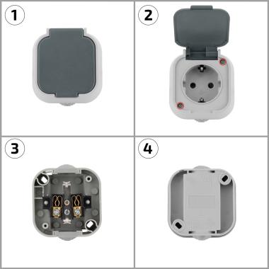 Produkt von Schuko Steckdose Typ F IP54 