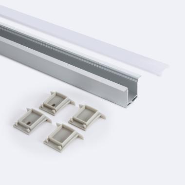 Produkt von Aluminiumprofil Einbau 2m mit durchgehender Abdeckung für LED-Streifen bis 19 mm