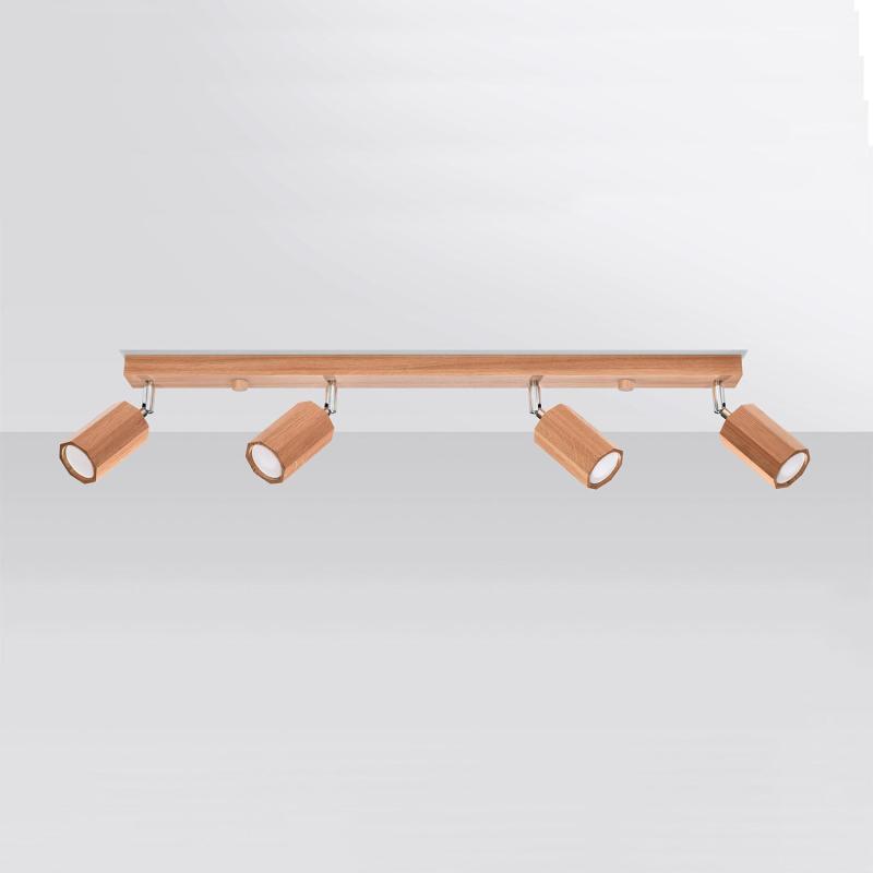 Prodotto da Applique da Soffitto in Legno Zeke 4 SOLLUX