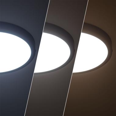 Product van Plafondlamp LED 24W Rond Aluminium Ø280 mm Slim CCT Selecteerbaar Galán SwitchDimm