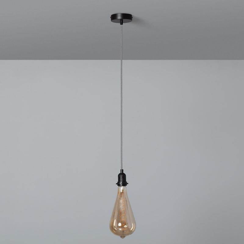 Product van Textiel Kabel voor Hanglamp met Fitting Zwart en Wit