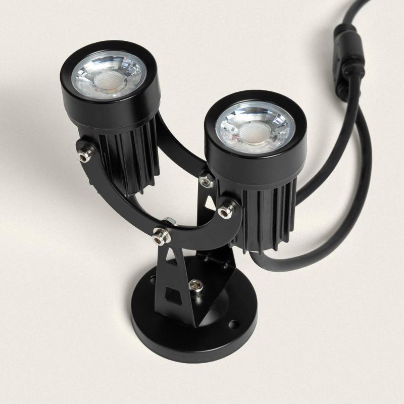 Product van Dubbele LED Spot Outdoor 6W Opbouw  Aluminium 14cm Hevlot