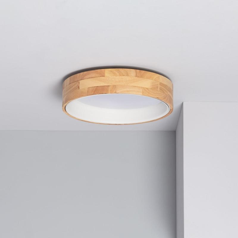 Product of 15W Dari Round Wood LED Surface Panel CCT Selectable Ø370 mm 