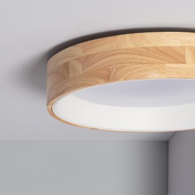 Produit de Plafonnier LED Rond Bois 20W CCT Sélectionnable Dari Ø470 mm