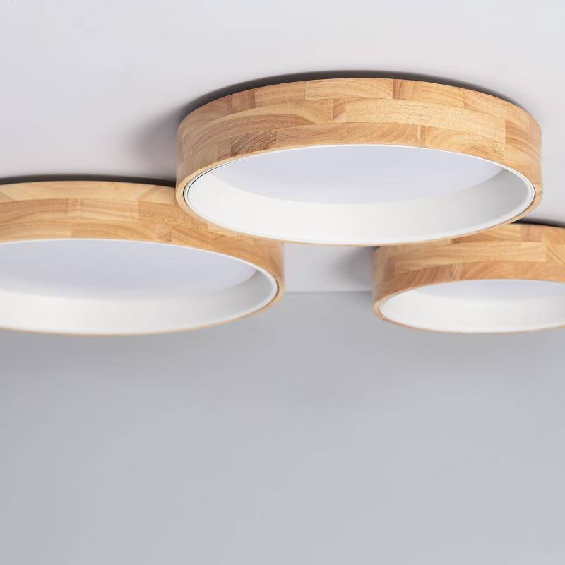 Produit de Plafonnier LED Rond Bois 20W CCT Sélectionnable Dari Ø470 mm