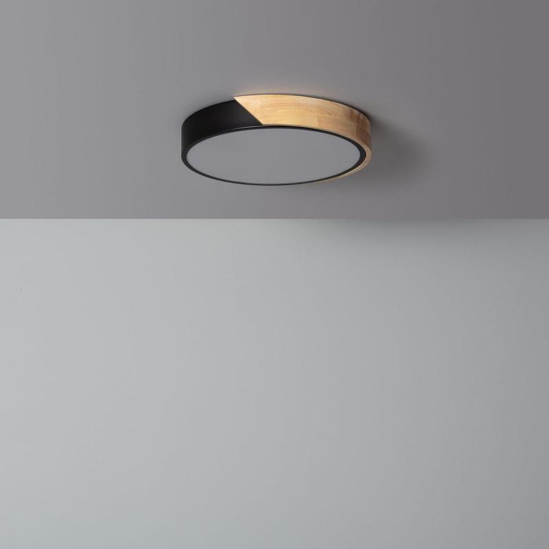 Produkt od Přisazené Stropní Kruhové 18W LED Svítidlo Ø320 mm CCT dle Výběru Dřevěné Semi-Dari