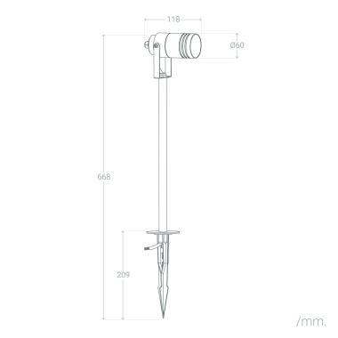 Produit de Spot Extérieur GU10 Aluminium sur Piquet Jambi 