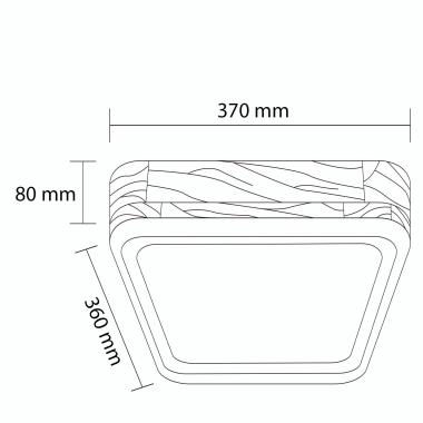 Product van Plafondlamp LED 15W  Vierkant  Hout 370x370 mm CCT Selecteerbaar Dari