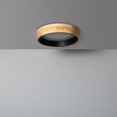 Product van Plafondlamp LED 15W Rond Hout Ø370mm CCT Selecteerbaar Dari