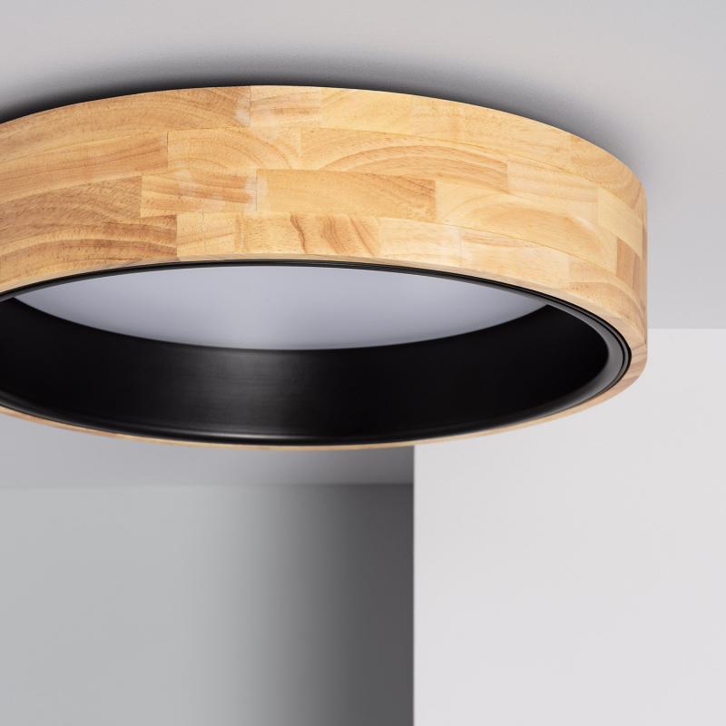 Product van Plafondlamp LED 15W Rond Hout Ø370mm CCT Selecteerbaar Dari