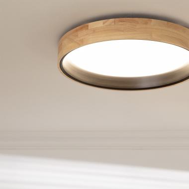 Produit de Plafonnier LED Rond Bois 30W CCT Sélectionnable Dari Ø570 mm