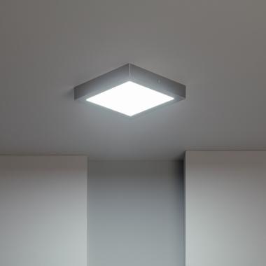 Produit de Plafonnier LED Carré Métal 18W Argenté 225x225 mm 